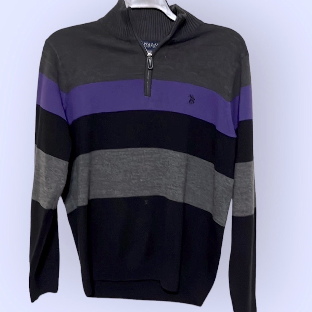 US POLO pullover sweater with short zipper. Medium